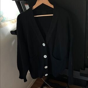 Black Cardigan Sweater with Pockets